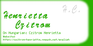 henrietta czitrom business card